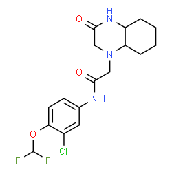 ChemSpider 2D Image | N-[3-Chloro-4-(difluoromethoxy)phenyl]-2-(3-oxooctahydro-1(2H)-quinoxalinyl)acetamide | C17H20ClF2N3O3