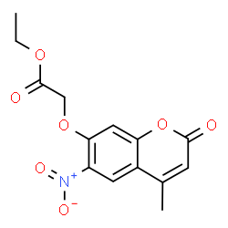 ChemSpider 2D Image | Ethyl [(4-methyl-6-nitro-2-oxo-2H-chromen-7-yl)oxy]acetate | C14H13NO7
