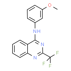 ChemSpider 2D Image | N-(3-Methoxyphenyl)-2-(trifluoromethyl)-4-quinazolinamine | C16H12F3N3O