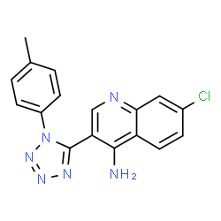 ChemSpider 2D Image | 7-Chloro-3-[1-(4-methylphenyl)-1H-tetrazol-5-yl]-4-quinolinamine | C17H13ClN6