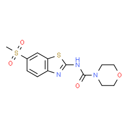 ChemSpider 2D Image | N-[6-(Methylsulfonyl)-1,3-benzothiazol-2-yl]-4-morpholinecarboxamide | C13H15N3O4S2