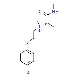 ChemSpider 2D Image | (2S)-N-[2-(4-Chlorophenoxy)ethyl]-N-methyl-1-(methylamino)-1-oxo-2-propanaminium | C13H20ClN2O2