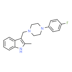 ChemSpider 2D Image | 3-{[4-(4-fluorophenyl)piperazino]methyl}-2-methyl-1H-indole | C20H22FN3