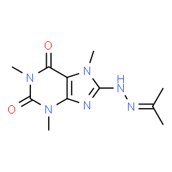 ChemSpider 2D Image | 8-(2-Isopropylidenehydrazino)-1,3,7-trimethyl-3,7-dihydro-1H-purine-2,6-dione | C11H16N6O2