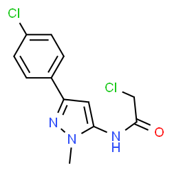 ChemSpider 2D Image | 2-Chloro-N-[3-(4-chlorophenyl)-1-methyl-1H-pyrazol-5-yl]acetamide | C12H11Cl2N3O