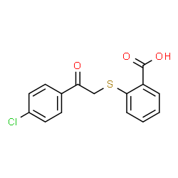 ChemSpider 2D Image | 2-{[2-(4-Chlorophenyl)-2-oxoethyl]sulfanyl}benzoic acid | C15H11ClO3S