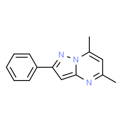 ChemSpider 2D Image | 5,7-dimethyl-2-phenylpyrazolo[1,5-a]pyrimidine | C14H13N3