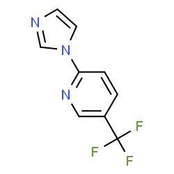 ChemSpider 2D Image | 2-(1H-Imidazol-1-yl)-5-(trifluoromethyl)pyridine | C9H6F3N3