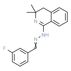 ChemSpider 2D Image | 1-[2-(3-Fluorobenzylidene)hydrazino]-3,3-dimethyl-3,4-dihydroisoquinoline | C18H18FN3