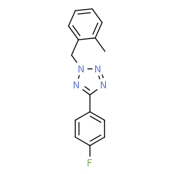 ChemSpider 2D Image | 5-(4-Fluorophenyl)-2-(2-methylbenzyl)-2H-tetrazole | C15H13FN4