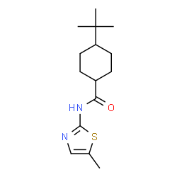 ChemSpider 2D Image | 4-(2-Methyl-2-propanyl)-N-(5-methyl-1,3-thiazol-2-yl)cyclohexanecarboxamide | C15H24N2OS