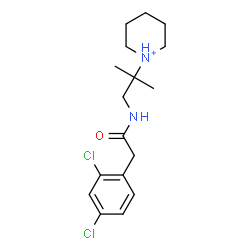 ChemSpider 2D Image | 1-(1-{[(2,4-Dichlorophenyl)acetyl]amino}-2-methyl-2-propanyl)piperidinium | C17H25Cl2N2O