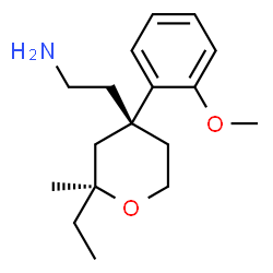 ChemSpider 2D Image | 2-[(2S,4R)-2-Ethyl-4-(2-methoxyphenyl)-2-methyltetrahydro-2H-pyran-4-yl]ethanamine | C17H27NO2