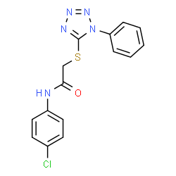 ChemSpider 2D Image | N-(4-Chlorophenyl)-2-[(1-phenyl-1H-tetrazol-5-yl)sulfanyl]acetamide | C15H12ClN5OS