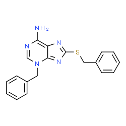 ChemSpider 2D Image | 3-Benzyl-8-(benzylsulfanyl)-3H-purin-6-amine | C19H17N5S