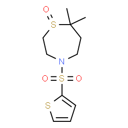 ChemSpider 2D Image | 7,7-Dimethyl-4-(2-thienylsulfonyl)-1,4-thiazepane 1-oxide | C11H17NO3S3