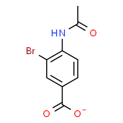 ChemSpider 2D Image | 4-Acetamido-3-bromobenzoate | C9H7BrNO3