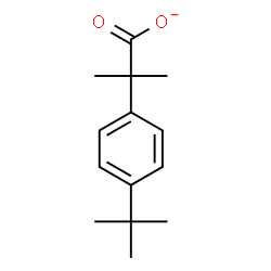 ChemSpider 2D Image | 2-Methyl-2-[4-(2-methyl-2-propanyl)phenyl]propanoate | C14H19O2