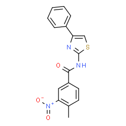 ChemSpider 2D Image | 4-Methyl-3-nitro-N-(4-phenyl-1,3-thiazol-2-yl)benzamide | C17H13N3O3S
