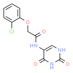 ChemSpider 2D Image | 2-(2-Chlorophenoxy)-N-(2,4-dioxo-1,2,3,4-tetrahydro-5-pyrimidinyl)acetamide | C12H10ClN3O4