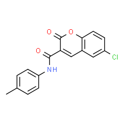 ChemSpider 2D Image | 6-Chloro-N-(4-methylphenyl)-2-oxo-2H-chromene-3-carboxamide | C17H12ClNO3