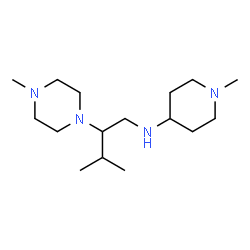 ChemSpider 2D Image | 1-Methyl-N-[3-methyl-2-(4-methyl-1-piperazinyl)butyl]-4-piperidinamine | C16H34N4
