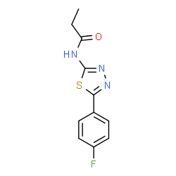 ChemSpider 2D Image | N-[5-(4-Fluorophenyl)-1,3,4-thiadiazol-2-yl]propanamide | C11H10FN3OS