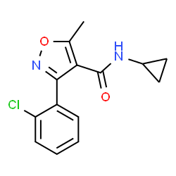ChemSpider 2D Image | 3-(2-Chlorophenyl)-N-cyclopropyl-5-methyl-1,2-oxazole-4-carboxamide | C14H13ClN2O2