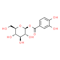 ChemSpider 2D Image | 1-O-(3,4-Dihydroxybenzoyl)-beta-D-glucopyranose | C13H16O9