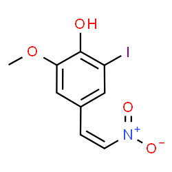 ChemSpider 2D Image | 2-Iodo-6-methoxy-4-[(Z)-2-nitrovinyl]phenol | C9H8INO4