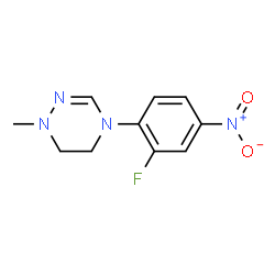 ChemSpider 2D Image | 4-(2-Fluoro-4-nitrophenyl)-1-methyl-1,4,5,6-tetrahydro-1,2,4-triazine | C10H11FN4O2
