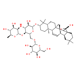 ChemSpider 2D Image | (3beta,13alpha,16alpha)-16-Hydroxy-13,28-epoxyolean-11-en-3-yl 6-deoxy-alpha-L-mannopyranosyl-(1->4)-[beta-D-glucopyranosyl-(1->6)]-beta-D-glucopyranoside | C48H78O17