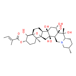 ChemSpider 2D Image | (3beta,9beta,16beta)-4,12,14,16,17,20-Hexahydroxy-4,9-epoxycevan-3-yl (2E)-2-methyl-2-butenoate | C32H49NO9