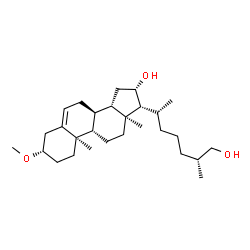 ChemSpider 2D Image | (3beta,16beta,25R)-3-Methoxycholest-5-ene-16,26-diol | C28H48O3