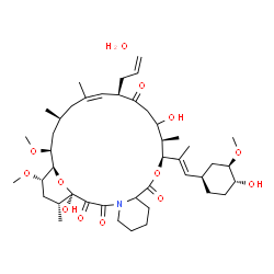 ChemSpider 2D Image | (1R,12S,13R,17R,18Z,21S,23S,24R,25S,27R)-17-Allyl-1,14-dihydroxy-12-{(1E)-1-[(1R,3R,4R)-4-hydroxy-3-methoxycyclohexyl]-1-propen-2-yl}-23,25-dimethoxy-13,19,21,27-tetramethyl-11,28-dioxa-4-azatricyclo[
22.3.1.0~4,9~]octacos-18-ene-2,3,10,16-tetrone hydrate (1:1) | C44H71NO13