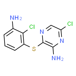 ChemSpider 2D Image | 3-[(3-Amino-2-chlorophenyl)sulfanyl]-6-chloro-2-pyrazinamine | C10H8Cl2N4S
