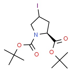 ChemSpider 2D Image | Bis(2-methyl-2-propanyl) (2S)-4-iodo-1,2-pyrrolidinedicarboxylate | C14H24INO4