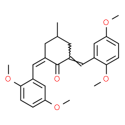 ChemSpider 2D Image | (2Z,6E)-2,6-Bis(2,5-dimethoxybenzylidene)-4-methylcyclohexanone | C25H28O5