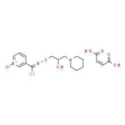 ChemSpider 2D Image | N-[2-Hydroxy-3-(1-piperidinyl)propoxy]-3-pyridinecarboximidoyl chloride 1-oxide (2Z)-2-butenedioate (1:1) | C18H24ClN3O7
