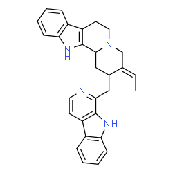 ChemSpider 2D Image | (3E)-2-(9H-beta-Carbolin-1-ylmethyl)-3-ethylidene-1,2,3,4,6,7,12,12b-octahydroindolo[2,3-a]quinolizine | C29H28N4