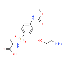 ChemSpider 2D Image | N-({4-[(Methoxycarbonyl)amino]phenyl}sulfonyl)alanine - 2-aminoethanol (1:1) | C13H21N3O7S