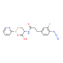 ChemSpider 2D Image | N-[3-(4-Azido-3-iodophenyl)propanoyl]-3-(2-pyridinyldisulfanyl)alanine | C17H16IN5O3S2