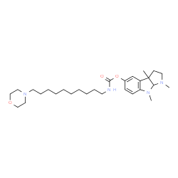 ChemSpider 2D Image | 1,3a,8-Trimethyl-1,2,3,3a,8,8a-hexahydropyrrolo[2,3-b]indol-5-yl [10-(4-morpholinyl)decyl]carbamate | C28H46N4O3