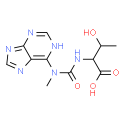 ChemSpider 2D Image | N-[Methyl(1H-purin-6-yl)carbamoyl]threonine | C11H14N6O4