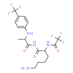 ChemSpider 2D Image | N~2~-(Trifluoroacetyl)-N-(2-{[4-(trifluoromethyl)phenyl]amino}propanoyl)lysinamide | C18H22F6N4O3