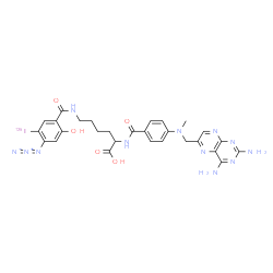 ChemSpider 2D Image | N~6~-[4-Azido-2-hydroxy-5-(~125~I)iodobenzoyl]-N~2~-(4-{[(2,4-diamino-6-pteridinyl)methyl](methyl)amino}benzoyl)lysine | C28H29125IN12O5