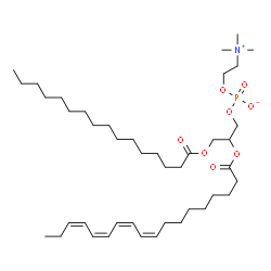 ChemSpider 2D Image | 2-[(9Z,11Z,13Z,15Z)-9,11,13,15-Octadecatetraenoyloxy]-3-(palmitoyloxy)propyl 2-(trimethylammonio)ethyl phosphate | C42H76NO8P