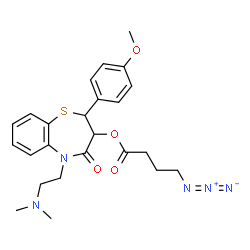 ChemSpider 2D Image | 5-[2-(Dimethylamino)ethyl]-2-(4-methoxyphenyl)-4-oxo-2,3,4,5-tetrahydro-1,5-benzothiazepin-3-yl 4-azidobutanoate | C24H29N5O4S