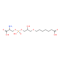 ChemSpider 2D Image | 7-(3-{[(2-Amino-2-carboxyethoxy)(hydroxy)phosphoryl]oxy}-2-hydroxypropoxy)heptanoic acid | C13H26NO10P