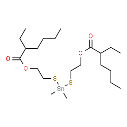 ChemSpider 2D Image | (Dimethylstannanediyl)bis(sulfanediyl-2,1-ethanediyl) bis(2-ethylhexanoate) | C22H44O4S2Sn